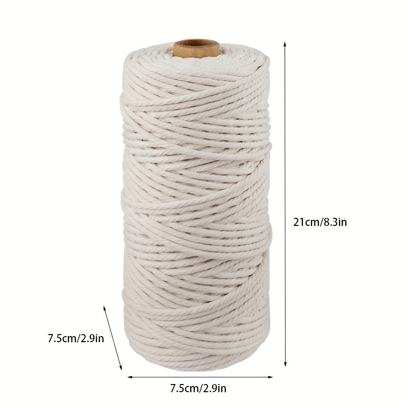 3mm Braided Rope 109 Yards Cotton Fringe Thread Craft Hemp Rope