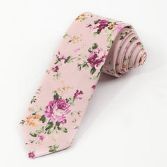 Men's Floral Print Tie Necktie for Wedding Groom Party
