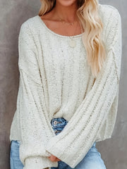Casual Sweater Women's Solid Long Sleeve Round Neck Loose Pullover