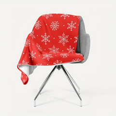 Christmas Snowflake Print Flannel Blanket Soft Warm Throw Blanket