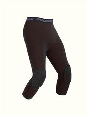 Boys Compression Pants With Knee Pads Sport Tights Basketball