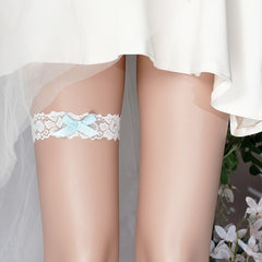 Sexy Lace Wedding Garters Bride Stretchy Prom Leg Garters With Bow