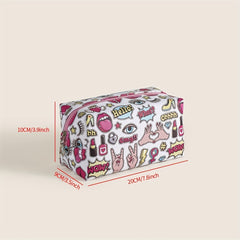 Cosmetics Letters Pattern Makeup Bag PU Roomy Creative Makeup Pouch