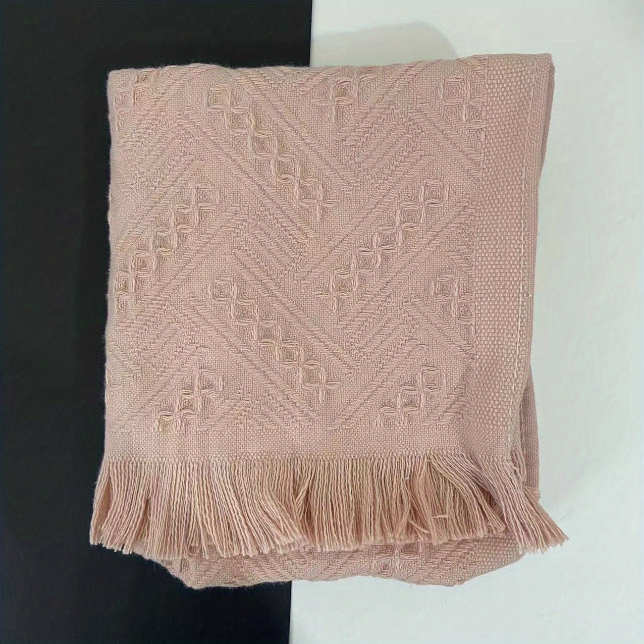 Tassel Jacquard Bath Hand Towel Cotton Soft Absorbent Bathroom Towel