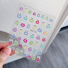 5D Embossed Jelly Nail Art Stickers Funny Expression Nail Art Decals