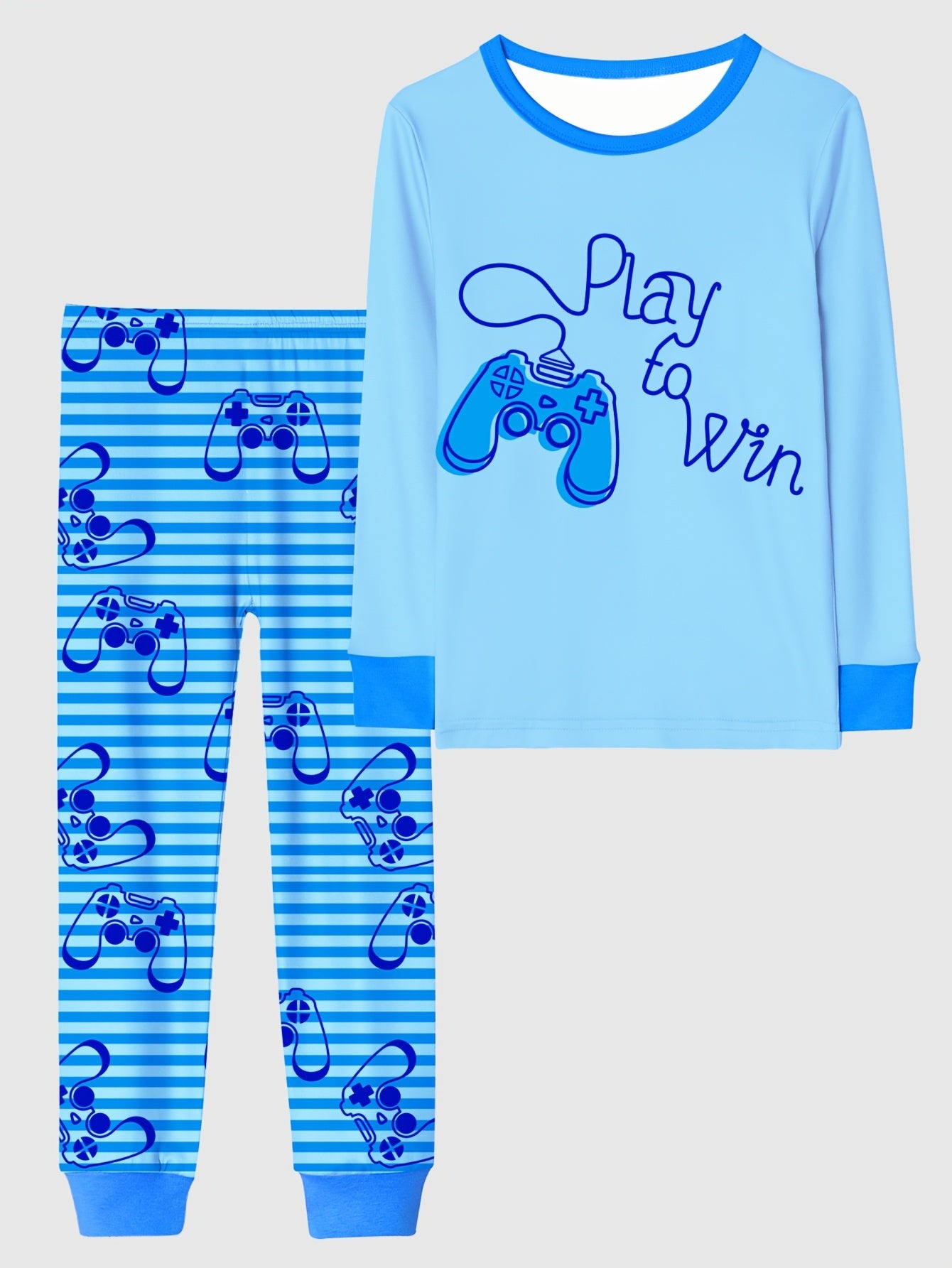 Boy's Cartoon 2pcs Pajama Set Long Sleeve Top & Pants Loungewear