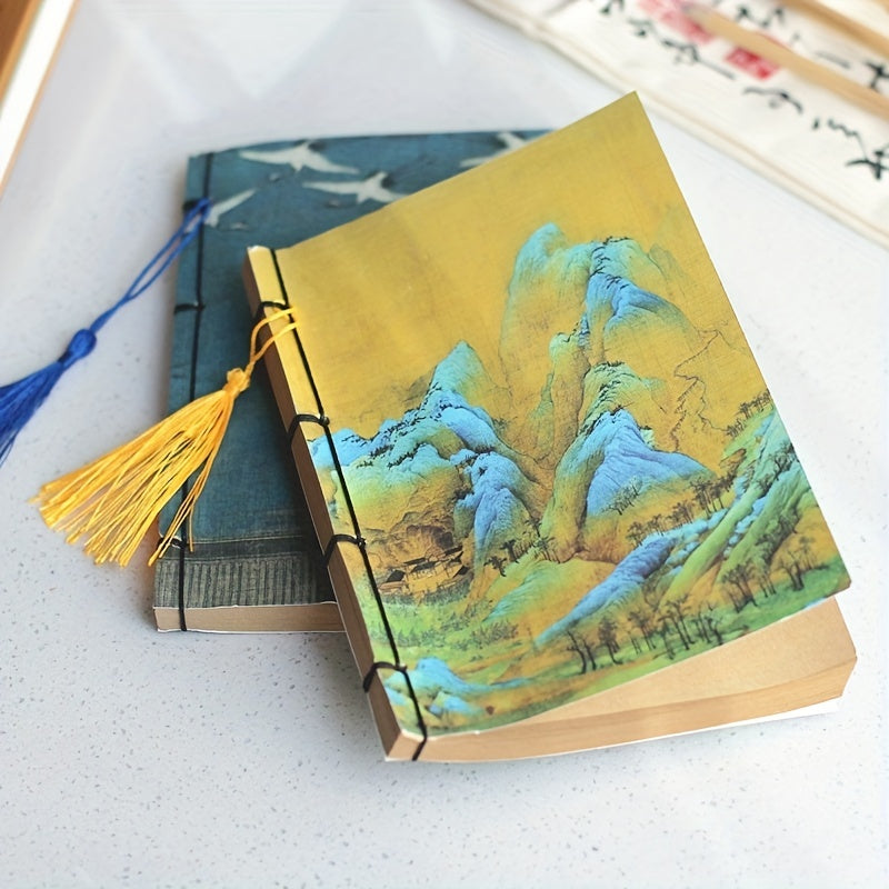 Chinese Calligraphy Notebook with Ancient Paintings