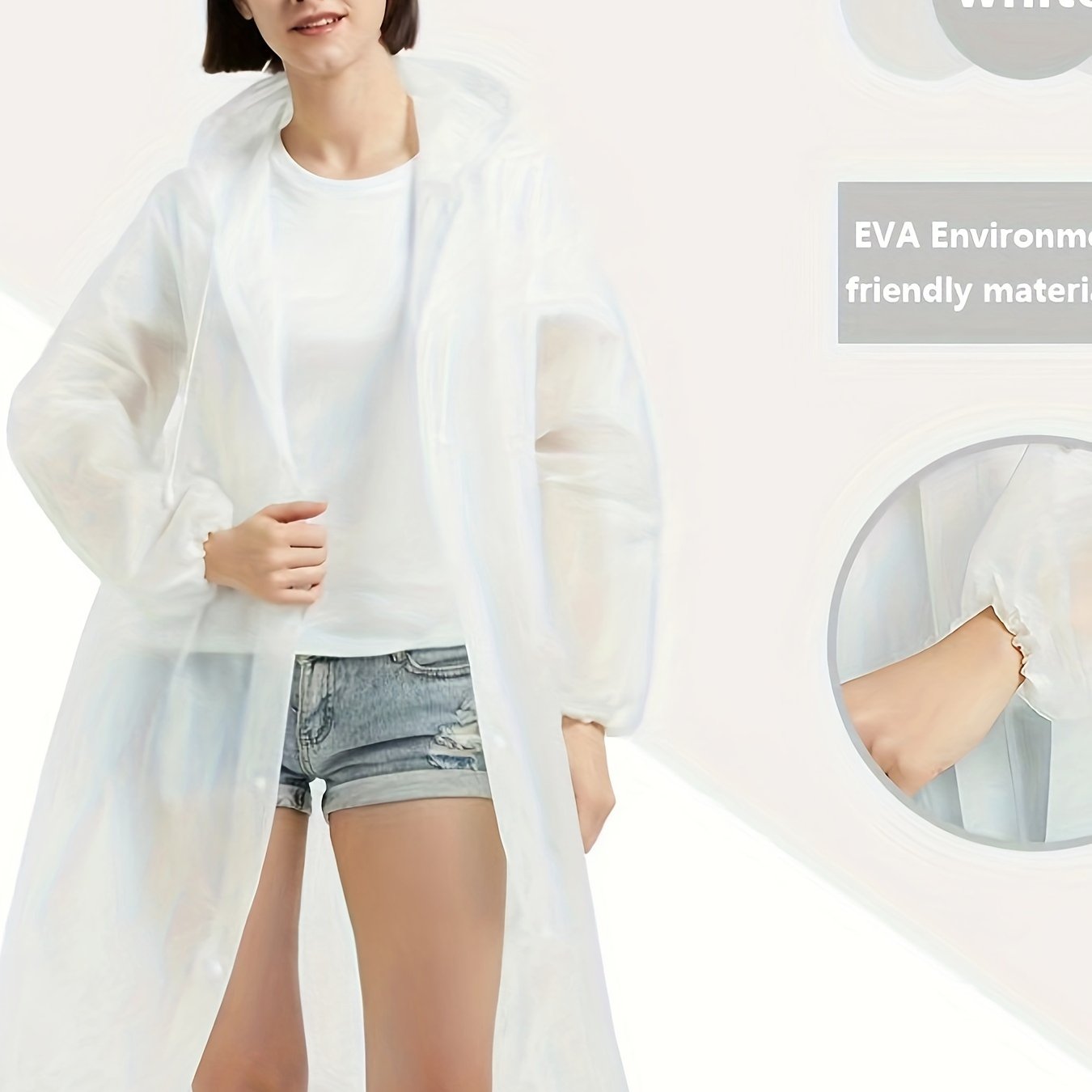 Portable Reusable Colorful Raincoat Hooded