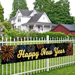 1pc Garden Yard Banner Year Party Decoration Supplies Hanging Year Indoor Outdoo