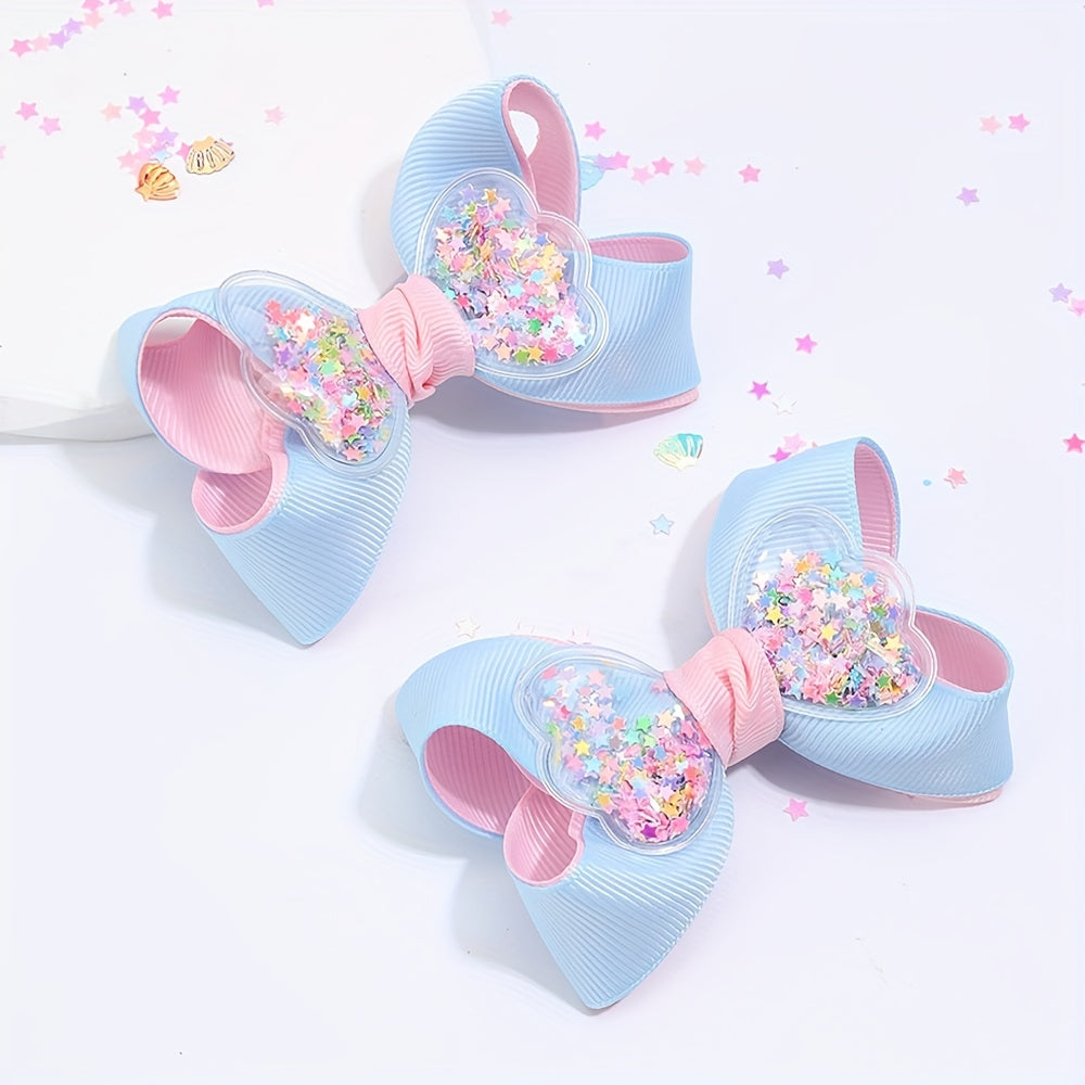 Star Bow Hair Clips for Baby Girls