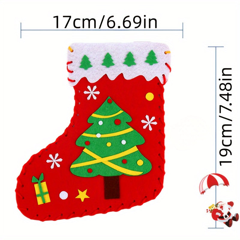 1pc Christmas Socks Diy Decoration Material Pack Random