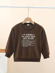 Casual Graphic Letter Print Sweatshirt For Boys