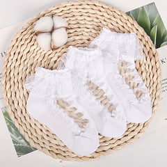 3 Pairs Lace Knee High Socks for Baby Girls
