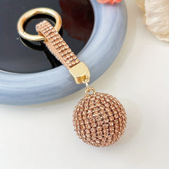 Christmas Rhinestone Ball Keychain Backpack Pendant Car Key Decoration
