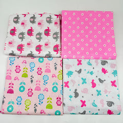 4pcs MIIYOUNG Blanket Square Printed Polyester Fiber Woven Mixed