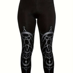 Casual Leggings Women's Plus Graphic Print Medium Stretch
