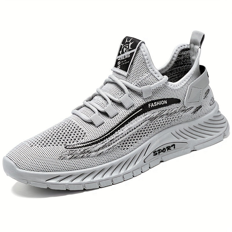 Men's Slip-on Sneakers with Shoelaces Breathable Lightweight Athletic Shoes