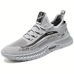 Men's Slip-on Sneakers with Shoelaces Breathable Lightweight Athletic Shoes