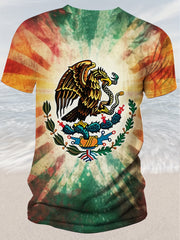 Eagle And Snake Print Men's Graphic Tee for Summer