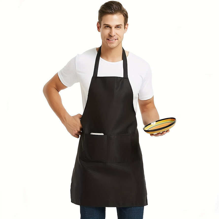 Machine Washable Bib Apron for Men and Women, Stain-Proof Cooking Apron