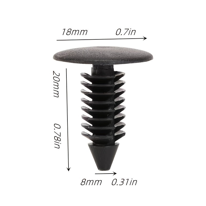 100pcs 8mm Plastic Expansion Rivets for Fenders and Bumpers