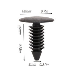 100pcs 8mm Plastic Expansion Rivets for Fenders and Bumpers