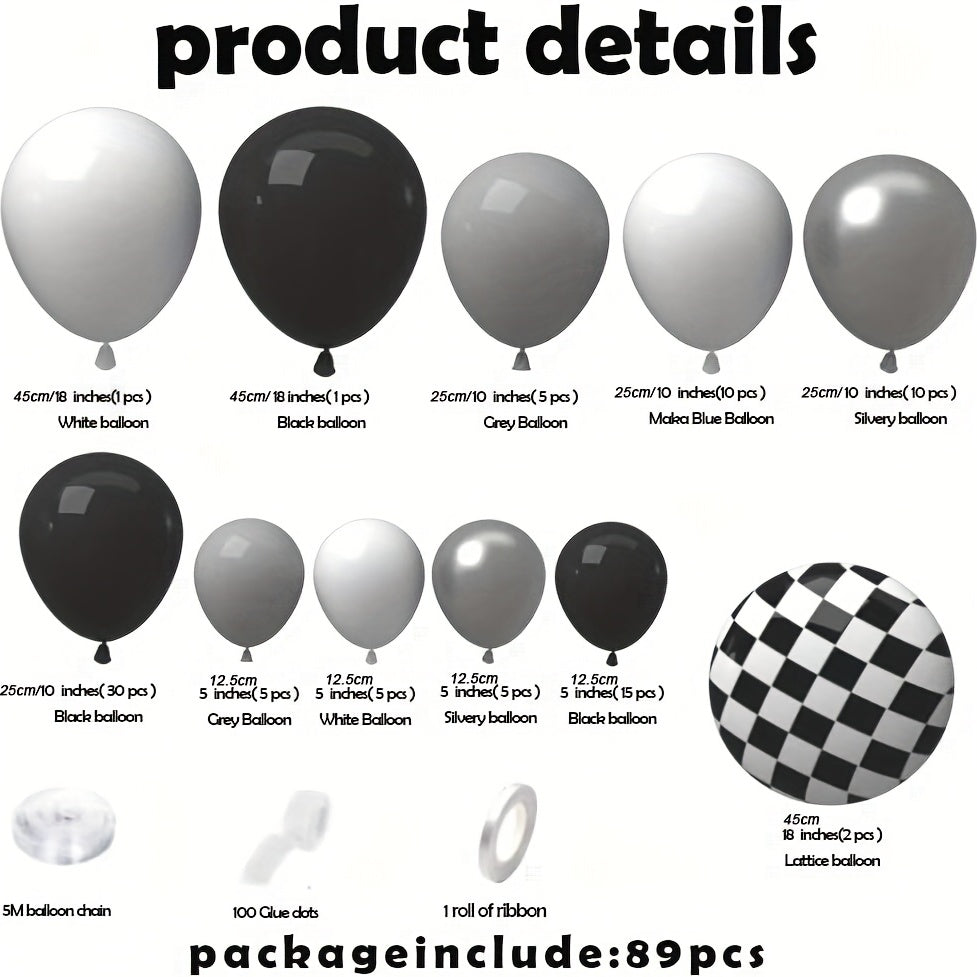 89pcs Race Car Balloon Garland Arch Kit for Birthday Party Decorations
