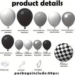 89pcs Race Car Balloon Garland Arch Kit for Birthday Party Decorations