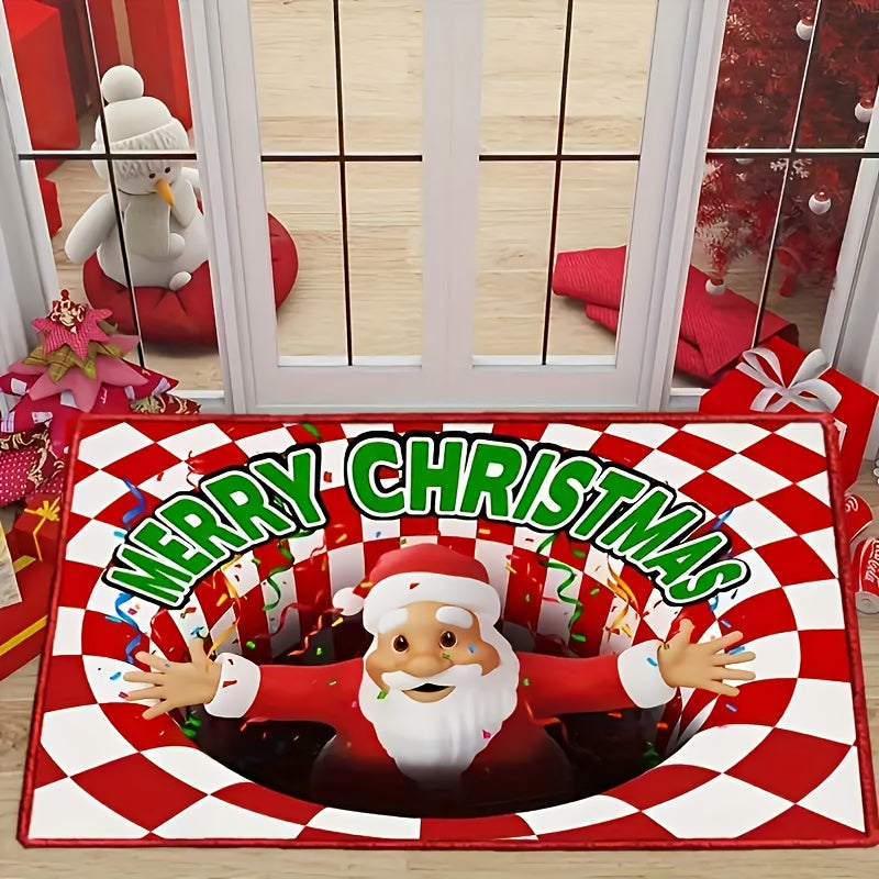 Santa Claus Pattern Area Rug Soft and Comfortable Floor Mat