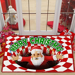 Santa Claus Pattern Area Rug Soft and Comfortable Floor Mat