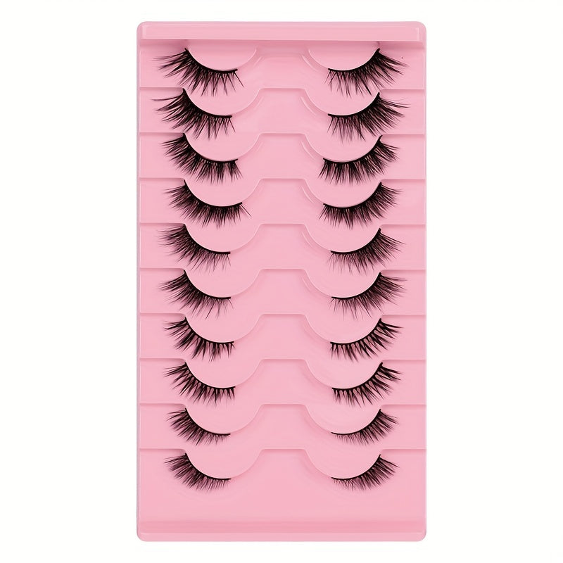 10 Pairs Fox Eye Style Natural False Eyelashes