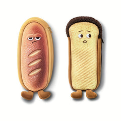 Fun Simulation Bread Pencil Case Cartoon Funny Emojis Storage Bag