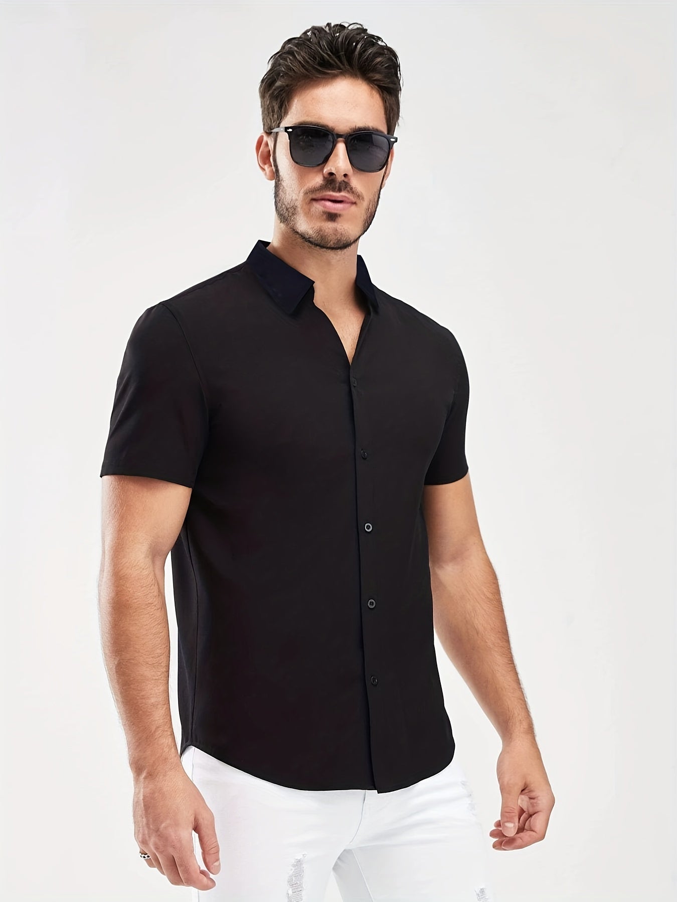 Men's Short Sleeve Casual Shirt for Summer Vacation