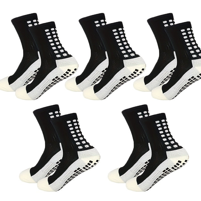 Men's Non Slip Football Socks Crew Grip Socks for Football Basketball