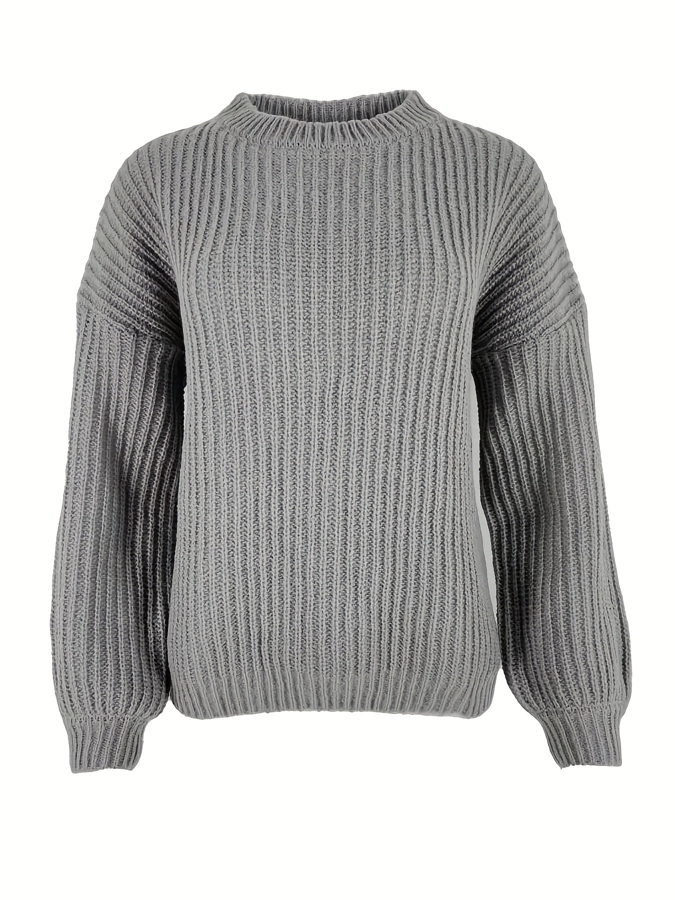 Versatile Knit Pullover Sweater Crew Neck Long Sleeve Women's Clothing