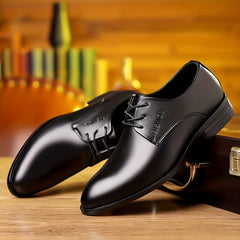 Men's Pointed Toe Lace Up Dress Shoes Non Slip Formal Shoes