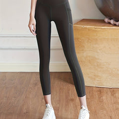 High Waist Yoga Leggings With Pocket Slim Fit Cycling Yoga Tight Pants