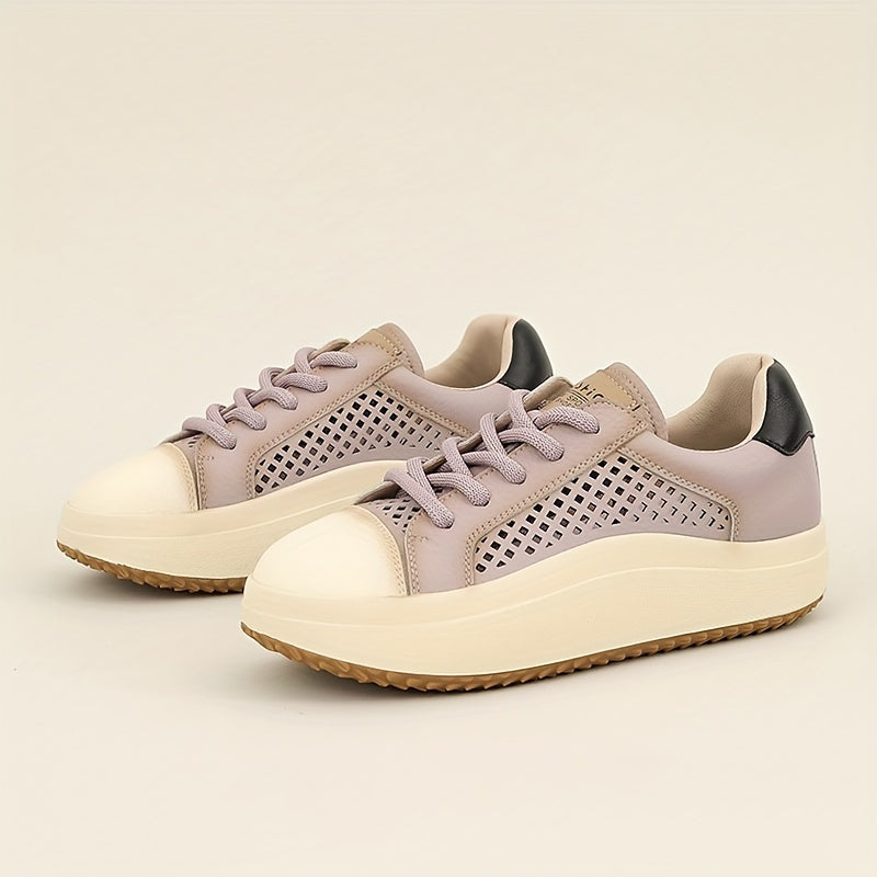 Women's Graphic Mesh Board Shoes Hollow Out Flat Sneakers