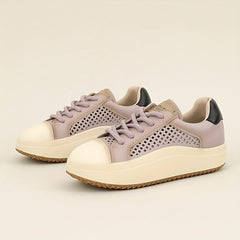 Women's Graphic Mesh Board Shoes Hollow Out Flat Sneakers