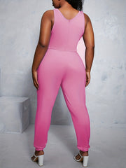 Ombre Print Round Neck Tank Jumpsuit