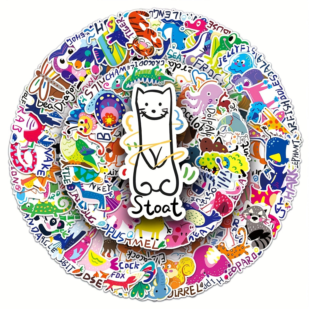 100pcs Cartoon Animal Creative Graffiti Stickers DIY Decoration
