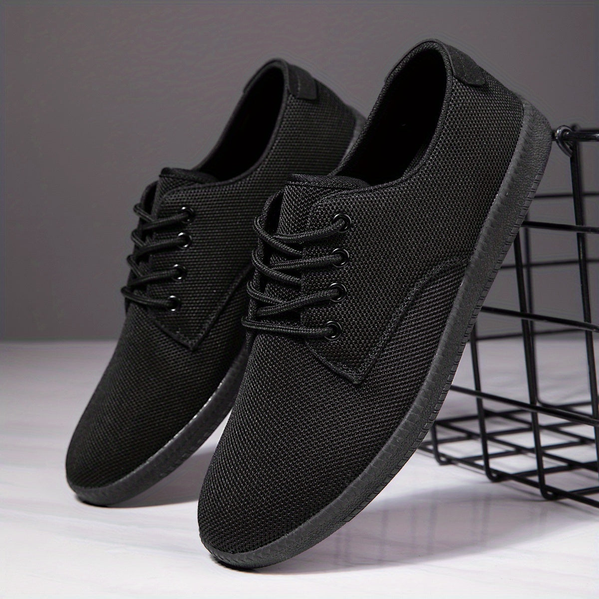 Men's Breathable Lace Up Knit Sneakers for Casual Outdoor Walking