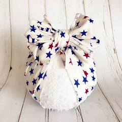 Baby Girls Thermal Bow Hat Star Print Soft Turban Hats
