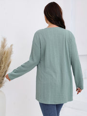 Casual Cardigan Women's Plus Solid Open Front Knitted Cardigan