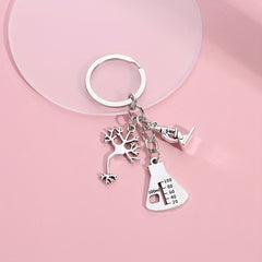 Microscope Keychain Biology Science Chemistry Metal Key Ring Purse Bag