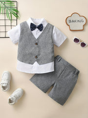 Boys Gentleman Outfit Shirt & Shorts Set Kids Clothes