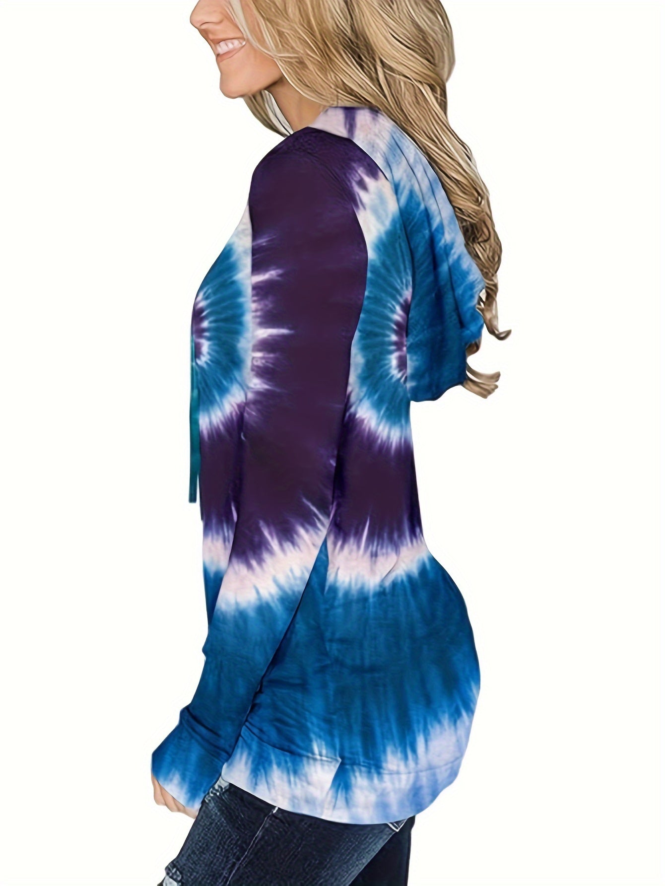 Tie Dye Long Sleeve Hoodie with Pockets