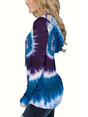 Tie Dye Long Sleeve Hoodie with Pockets