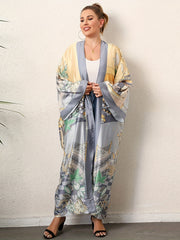 Floral Print Long Sleeve Cover Up with Belt