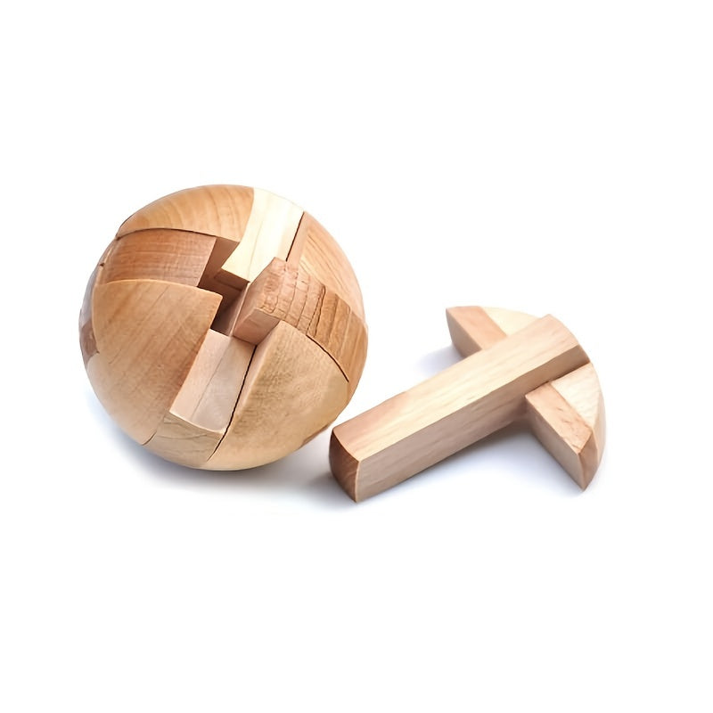 Wooden Puzzle Magic Ball Brain Teaser Toy Intelligence Game